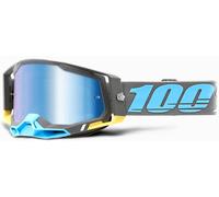 100 Percent Racecraft 2 Trinidad, lunettes miroirs Gris/Bleu Clair/Jaune Bleu Réfléchissant Gris/Bleu Clair/Jaune Bleu Réfléchissant