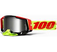 100% Racecraft II Wiz Lunettes de motocross, rouge-jaune pour homme