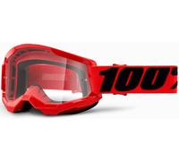 100% Strata 2 Clear Lunettes de motocross, noir-rouge pour homme