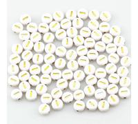 100 perles acryliques rondes plates de 4 x 7 mm, en forme de lettres AZ, pour la création de bijoux (bracelets et colliers) faits main - I-500pcs