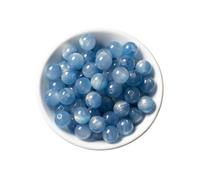 100 perles de résine de 8mm, perles bleues, perles de pierres précieuses, perles rondes avec des trous, pour bracelets, boucles d'oreilles, fabrication de bijoux