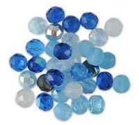 100 Perles Facettes Bohême 4mm MIX TONS BLEUS BLEU