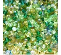 100 Perles Facettes Bohême 4mm MIX TONS VERTS