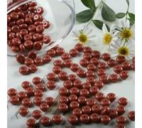 100 perles plates en céramique et verre de 3 x 6 mm pour la création de bijoux et accessoires de bijoux (chaîne de téléphone, collier, etc.) - 5129