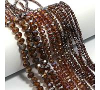 100 perles rondes plates à facettes en cristal, disponibles en 3, 4, 6, 8 et 10 mm, pour la création de bijoux et d'accessoires faits main. Couleur : AB marron. Diamètre : 4 mm. Quantité : environ 1