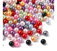 100 PERLES SANS TROU Rondes acrylique Multicolore Nacré 6 mm - Non Percée - Creation Diy