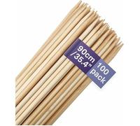 100 Pic Brochettes en Bois XXL 90cm (0 6cm/6mm épaisseur) - Baguettes Extra Grandes Longues - Chamalo Feux de