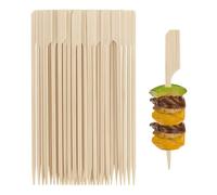 100 Pics 12 cm Brochette en Bois, pic a Brochette, Piques Brochettes, Bambou pour Apéritif, Cocktails, Amuse-Bouches, Fruits, Sandwichs, Collations, Barbecue