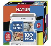 100 Pics 20208063 Jeu de Quiz Nature éducatif pour Toute la Famille - Brainteaser - Jeu de Voyage pour Adultes et Enfants à partir de 6 Ans