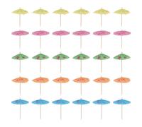 100 Pics En Forme De Parapluie Pour Paysages Miniatures - Décorations Écologiques En Bois Et Papier