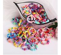 100 pièce Bandes de caoutchouc élastiques Minuscules , mini chouchous ,Porte-Queue de Cheval pour Bébé Enfants (COULEUR BONBON