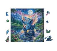 100 Piece Jigsaw Puzzle for Adults Ange avec des Ailes Arc-en-Ciel at Waterfall 28x28cm Stress Relief Anxiety Reduction Puzzle Perfect for Office Workers Daily Unwind After Long Work Hours
