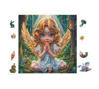 100 Piece Jigsaw Puzzle for Adults Ange avec Mains en prière 28x28cm Beginner Level Puzzle for New Players Easy Assembly Smooth Experience All Ages Friendly Gift