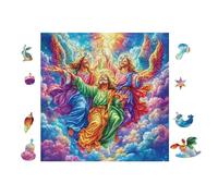 100 Piece Jigsaw Puzzle for Adults Anges avec des Fleurs 28x28cm Durable Reusable Voituredboard for Puzzle Lovers Family Friends Teens Adults All Ages