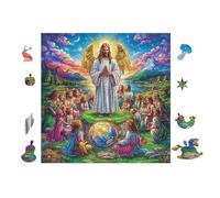 100 Piece Jigsaw Puzzle for Adults Anges avec Jésus 28x28cm Precision Cut Tight Fit No Burrs Perfect for Family Bonding Parent-14+ Interactive Game Holiday Indoor