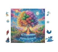 100 Piece Jigsaw Puzzle for Adults Arbre Magique de la Vie at Night 28x28cm Precision Cut Tight Fit No Burrs Perfect for Family Bonding Parent-14+ Interactive Game Holiday Indoor