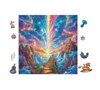 100 Piece Jigsaw Puzzle for Adults Arc-en-Ciel in Forêt de Montagne 28x28cm Summer Holiday Activity Great for VaChation Travel Home Leisure Relaxing Hobby Time Gift