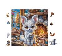 100 Piece Jigsaw Puzzle for Adults Arctic Renard by The Fireplace 28x28cm Stress Relief Puzzle for Office Workers Great for After Work Unwind Relaxation Hobby Gift