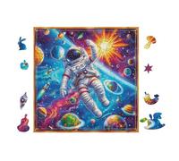 100 Piece Jigsaw Puzzle for Adults Astronaute dans l'espace 28x28cm Team Building Activity for Office Colleagues Fun Group Game Improve Cooperation Ability