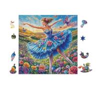 100 Piece Jigsaw Puzzle for Adults Ballerine Dancing with Butterflies 28x28cm Art Therapy Puzzle Great for Mental Health Stress Relief Emotional Regulation Relaxation Gift