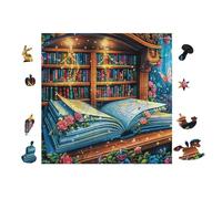 100 Piece Jigsaw Puzzle for Adults Bibliothèque Magique 28x28cm Eco-Friendly Safe Puzzle Non-Toxic Material Perfect for Family Use All Ages Friendly Gift