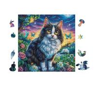 100 Piece Jigsaw Puzzle for Adults Black and White Chat with Butterfly 28x28cm Stress Relief Anxiety Reduction Puzzle Perfect for Office Workers Daily Unwind After Long Work Hours