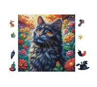 100 Piece Jigsaw Puzzle for Adults Black Chat 28x28cm Winter Holiday Indoor Activity Perfect for Cold Days Family Time Together Fun Hobby Gift