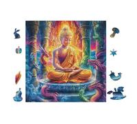 100 Piece Jigsaw Puzzle for Adults Bouddha avec des Fleurs 28x28cm Summer Holiday Activity Great for VaChation Travel Home Leisure Relaxing Hobby Time Gift