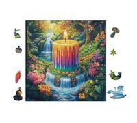 100 Piece Jigsaw Puzzle for Adults Bougie avec Une Cascade 28x28cm Art Therapy Puzzle Great for Mental Health Stress Relief Emotional Regulation Relaxation Gift