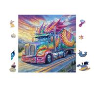 100 Piece Jigsaw Puzzle for Adults Camion coloré on Road 28x28cm High Precision Cut Puzzle Perfect Seamless Fit No Gaps Smooth Assembly Experience Gift