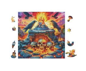 100 Piece Jigsaw Puzzle for Adults Camp de feu de crâne 28x28cm Stress Relief Anxiety Reduction Puzzle Perfect for Office Workers Daily Unwind After Long Work Hours
