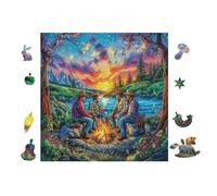 100 Piece Jigsaw Puzzle for Adults Campfire by Lac 28x28cm Birthday Gift for Teens Adults Fun Hobby Perfect for Leisure Time Brain Exercise Gift