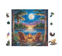 100 Piece Jigsaw Puzzle for Adults Campfire by Lac at Night 28x28cm Intermediate Level Puzzle for Skill Improvement Great for Logical Thinking Training Gift