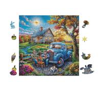 100 Piece Jigsaw Puzzle for Adults Camping-Car au Bord du lac 28x28cm Graduation Gift for Students Great for Brain Training Relaxation After Long Time Study Gift