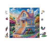100 Piece Jigsaw Puzzle for Adults Candy Chalet 28x28cm Retirement Gift for Elderly Great for Brain Health Memory Training Leisure Time Activity Gift