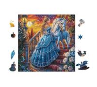 100 Piece Jigsaw Puzzle for Adults Cendrillon avec Cheval 28x28cm Artistic Pattern Puzzle Ideal for Art Lovers Home Wall Decoration Collectible Artwork Display Gift