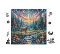 100 Piece Jigsaw Puzzle for Adults Cerf in Forêt de Montagne 28x28cm High Difficulty Puzzle for Advanced Players Great for Skill Training Challenge YoursLutin Gift