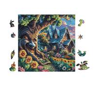100 Piece Jigsaw Puzzle for Adults Chalet avec Ours et Son Petit 28x28cm Expert Level Challenging Puzzle Great for Collectors Logical Thinking Skill Improvement Brain Training