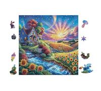 100 Piece Jigsaw Puzzle for Adults Chalet in Flower Valley 28x28cm High Difficulty Puzzle for Advanced Players Great for Skill Training Challenge YoursLutin Gift