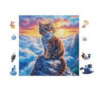 100 Piece Jigsaw Puzzle for Adults Chat in Montagne Forest 28x28cm Easy Assembly for Beginners Great for 14+s Teens Improve Hands-on Ability Concentration