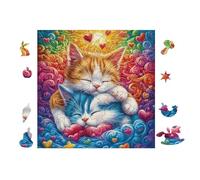 100 Piece Jigsaw Puzzle for Adults Chat Qui dort 28x28cm High Difficulty Challenging Puzzle Great for Advanced Players Strong Sense of Accomplishment
