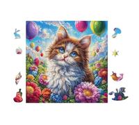 100 Piece Jigsaw Puzzle for Adults Chat with Balloons 28x28cm for Couple Fun Bonding Activity Together Framable Home Wall Decor Gift