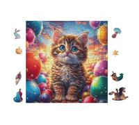 100 Piece Jigsaw Puzzle for Adults Chat with Balloons 28x28cm Stress Relief Anxiety Reduction Puzzle Perfect for Office Workers Daily Unwind After Long Work Hours