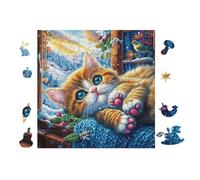 100 Piece Jigsaw Puzzle for Adults Chat with Yarn 28x28cm Intermediate Level Puzzle Great for Skill Improvement Logical Reasoning Training Brain Exercise