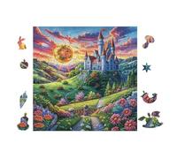 100 Piece Jigsaw Puzzle for Adults Château in Green Vallée 28x28cm Winter Holiday Indoor Activity Perfect for Cold Days Family Time Together Fun Hobby Gift