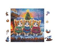 100 Piece Jigsaw Puzzle for Adults Chats in Christmas Sweaters 28x28cm Retirement Gift for Elderly Great for Brain Health Memory Training Leisure Time Activity Gift