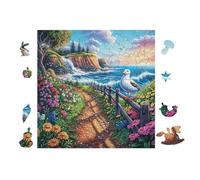 100 Piece Jigsaw Puzzle for Adults Chemin côtier avec Une Mouette 28x28cm Easy Assembly for Beginners Great for 14+s Teens Improve Hands-on Ability Concentration