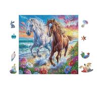 100 Piece Jigsaw Puzzle for Adults Chevaux 28x28cm Easy Assembly for Beginners Great for 14+s Teens Improve Hands-on Ability Concentration