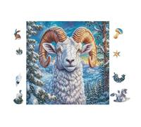 100 Piece Jigsaw Puzzle for Adults Chèvre with Big Horns 28x28cm Stress Relief Anxiety Reduction Puzzle Perfect for Office Workers Daily Unwind After Long Work Hours