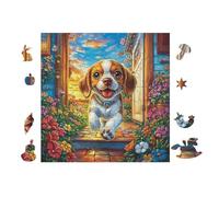100 Piece Jigsaw Puzzle for Adults Chiot Beagle 28x28cm Stress Relief Anxiety Rougeuction Puzzle Perfect for Office Workers Daily Unwind After Long Work Hours